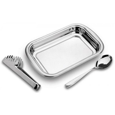 Travessa Inox com Colher e Pegador Cosmos Tramontina