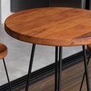 Ver imagem 4 de Kit Mesa Bistrô Redonda e 2 Banquetas Alta Astra com Encosto Base Metálica - Pallazio