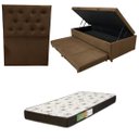 Ver imagem 1 de Cama Box Baú Solteiro com Auxiliar (Bicama) + Colchão Solteiro Espuma D20 12cm | Kit Completo com Ca