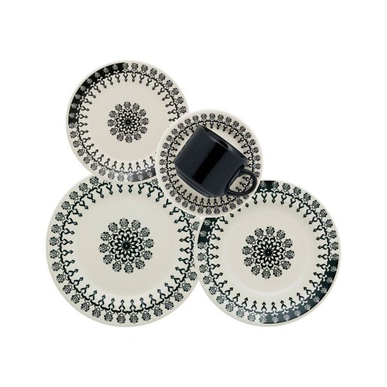 Aparelho Jantar/Chá Donna Folk 20 Peças