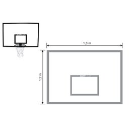 Tabela Basquete individual Oficial Klopf 1021  1,80 x 1,20 m Compensado Naval sem Aro - 5