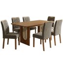 Ver imagem 1 de Mesa de Jantar Valentina Mdf com 6 Cadeiras Estofadas Suede Joli Molci