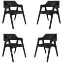 Ver imagem 1 de Kit 4 Cadeiras Sala de Jantar e Jogos Carteados Madeira Maciça Poker Pu Preto/preto G42 - Gran Belo