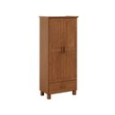 Ver imagem 2 de Guarda-Roupa 2 Portas 1 Gaveta Bronze 100% Madeira Maciça Marrom/Castanho