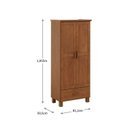 Ver imagem 3 de Guarda-Roupa 2 Portas 1 Gaveta Bronze 100% Madeira Maciça Marrom/Castanho
