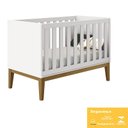 Ver imagem 3 de Berço Mini Cama Classic Branco Fosco Pés Amadeirado com Colchão D18 - Reller Móveis