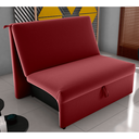 Ver imagem 1 de Sofá-Cama Lyon Compacto Veludo Vinho 113cm Abertura Frontal para Sala Quarto e Visitas