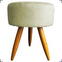 Ver imagem 5 de Kit 2 Puff Decorativo Redondo para Sala Quarto Penteadeira Pé Palito Castanho Suede Cores