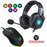 Kit Onikuma Fone Headset LED K8 Rgb e Mouse Mecânico LED Cw60 Retroiluminado - 1