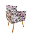 Ver imagem 2 de Poltrona Decorativa Nina Suede Triângulo Rosa Pés Madeira Ms Decor