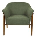 Ver imagem 6 de Kit 02 Poltronas Luna Base Madeira Poliéster Bouclé Verde - Nexta Casa