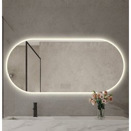 Espelho Lapidado Oval Iluminado com led quente - 50X100cm Woodglass oval quente 50x100cm - 8