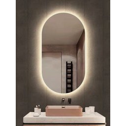 Espelho Lapidado Oval Iluminado com led quente - 50X100cm Woodglass oval quente 50x100cm - 2