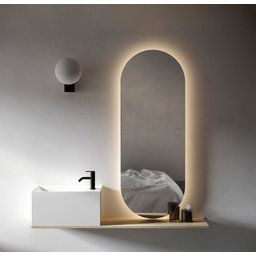 Espelho Lapidado Oval Iluminado com led quente - 50X100cm Woodglass oval quente 50x100cm - 12