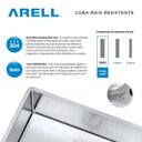 Ver imagem 4 de Cuba de embutir de aço inox 1mm escovado F106 39x45x18,5cm