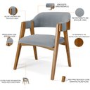 Ver imagem 4 de Cadeira para Sala de Jantar e Estar Living Estofada Suran L02 Bouclê Cinza - Lyam Lyam Decor