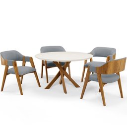 Cadeira para Sala de Jantar e Estar Living Estofada Suran L02 Bouclê Cinza - Lyam Lyam Decor - 6 Cadeira para Sala de Jantar e Estar Living Estofada Suran L02 Bouclê Cinza - Lyam Lyam Decor - 6