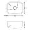 Cuba de cozinha aço inox 1mm escovado C102 59,4x45,2x22,8cm - 5