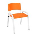 Ver imagem 2 de Kit 11 Cadeira Iso Infantil Creche, Base Branco Laranja