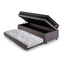 Ver imagem 4 de Bicama Box Baú Solteiro com Colchão Gransleep Ecoflex Molas Verticoil Suede Cinza 88x188