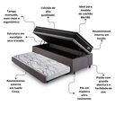 Ver imagem 5 de Bicama Box Baú Solteiro com Colchão Gransleep Ecoflex Molas Verticoil Suede Cinza 88x188