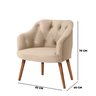 Poltrona Decorativa Luxo Beatriz Veludo Detalhe em Capitonê e Pés em Madeira - Lv:bege - 3