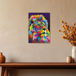 Placa Decorativa Mdf Leão Colorido Arte Moderna 28,7x22 Le1 - 4