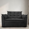 Sofá 2 Lugares para Sala Moderno Confortável Ágata Suede Preto - 2