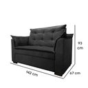 Ver imagem 3 de Sofá 2 Lugares para Sala Moderno Confortável Ágata Suede Preto