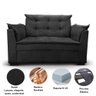 Sofá 2 Lugares para Sala Moderno Confortável Ágata Suede Preto - 4