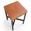 Ver imagem 6 de Banqueta Baixa Bar Cozinha Sala de Jantar Preto Stella L02 Couríssimo Camel - Lyam Decor