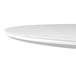 Mesa de Jantar Saarinen Tulipa Redonda - 80 Cm - Laca Acetinada Branca com Vidro - 2