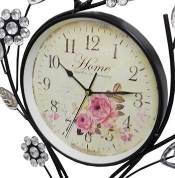 Relógio de Parede Retro Vintage para Decoração Flor Grande - 2