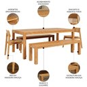 Ver imagem 6 de Conjunto de Mesa e Bancos Floris 4 Lugares com Cadeiras Rustic 180cm Mpozenato