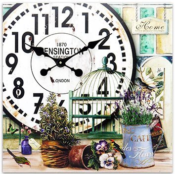 Relógio de Parede Grande Vintage Retro Decoração Vasos de Plantas (xin-05) - 1