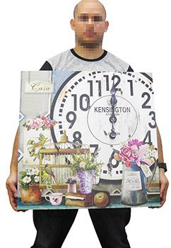 Relógio de Parede Grande Vintage Retro Decoração Vaso de Rosas com Gaiola (xin-05) - 4