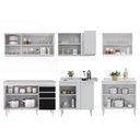 Ver imagem 6 de Armário de Cozinha Modulado de Canto 6 Peças Cp28 Balcão sem Tampo Branco/preto - Lumil Lumil Móveis