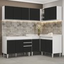 Ver imagem 2 de Armário de Cozinha Modulado de Canto 6 Peças Cp28 Balcão sem Tampo Branco/preto - Lumil Lumil Móveis
