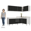 Ver imagem 5 de Armário de Cozinha Modulado de Canto 6 Peças Cp28 Balcão sem Tampo Branco/preto - Lumil Lumil Móveis