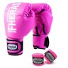 Kit Boxe Muay Thai Fheras Luva Bandagem Rosa 10OZ - 1