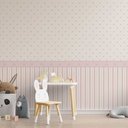 Ver imagem 1 de Papel de Parede Coroas com Barrado Listrado em Rosa Gh Papel de Parede 3,5m