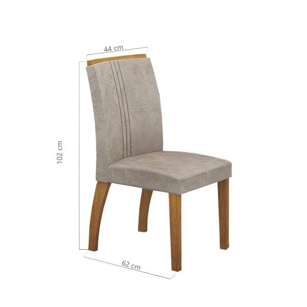 Conjunto Sala de Jantar Mesa Tampo MDF/Vidro 6 Cadeiras Alemanha Leifer Flex Color - 4