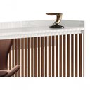 Ver imagem 3 de Balcao Buffet Retrô com Espelho Delta 4 Portas Branco Gloss - Moveisaqui