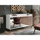 Ver imagem 2 de Balcao Buffet Retrô com Espelho Delta 4 Portas Branco Gloss - Moveisaqui