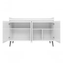 Ver imagem 5 de Balcao Buffet Retrô com Espelho Delta 4 Portas Branco Gloss - Moveisaqui
