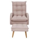 Ver imagem 3 de Poltrona de Amamentação Clarice Giro Balanço Bebê Completo: Tb 196 Linho Rose