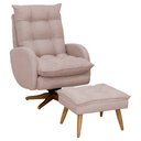 Ver imagem 1 de Poltrona de Amamentação Clarice Giro Balanço Bebê Completo: Tb 196 Linho Rose