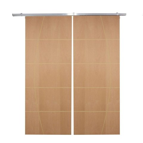 Porta Dupla de Correr P- Verniz Frisada F01 - 210x120