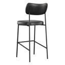 Ver imagem 4 de Kit 04 Banquetas Altas para Cozinha Lila Estofada com Encosto Couríssimo Preto - Desk Design