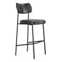 Ver imagem 5 de Kit 04 Banquetas Altas para Cozinha Lila Estofada com Encosto Couríssimo Preto - Desk Design